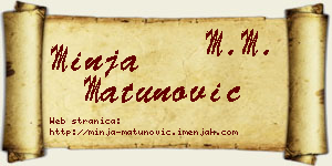 Minja Matunović vizit kartica